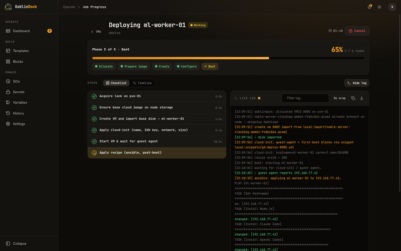 GoblinDock live deploy job
